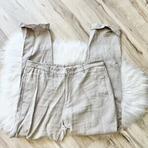 Men’s Island Importer 100% Linen Light Brown Cuffed Pants 36